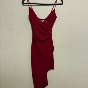 Emerald Sundae Asymmetrical Red Dress